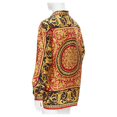 red and black versace shirt